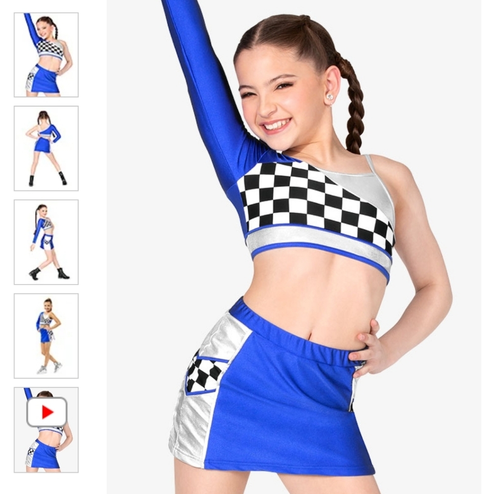 NWT Blue and Silver race car driver Kids Dance costume